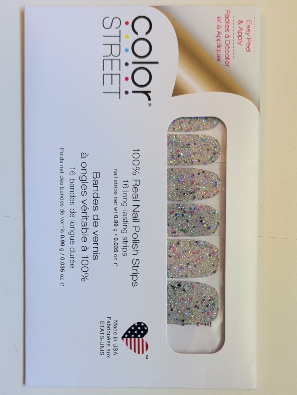 Color Street Silver Glitter Nail Polish Strips